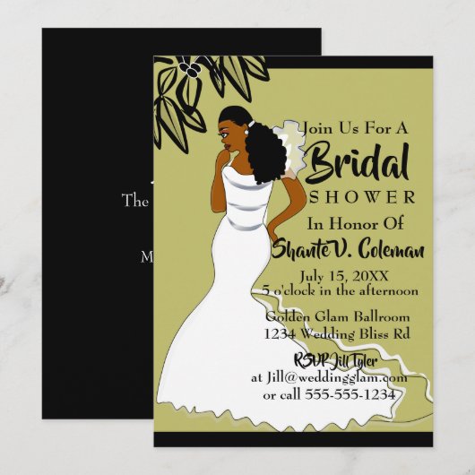 Vrijgezellenfeest van het Afrikaanse Amerikaanse W Kaart (Voorkant / Achterkant)