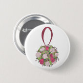 Vrijgezellenfeest van het blokbek Rose Bouquet Wed Ronde Button 5,7 Cm (Voorkant /achterkant)