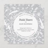 Vrijgezellenfeest van het grijze flespatroon kaart (Voorkant / Achterkant)