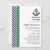 Vrijgezellenfeest van het groene en Navy Blue Anch Kaart (Voorkant)