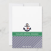 Vrijgezellenfeest van het groene en Navy Blue Anch Kaart (Achterkant)