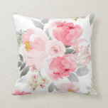 Vrijgezellenfeest van het huwelijk Blush Pink Wate Kussen<br><div class="desc">Zacht roze waterverf met florale worp: deze prachtige waterverf beschilderde ontwerpkussen zijn perfect als cadeau voor de nieuwe bruid/koppel. Het komt overeen met mijn zachte, stoffige blauwe waterverf bouquet collectie, en is voorzien van grote roze bloemen die zijn gekoppeld aan grijze en gemuteerde groene waterverf. Als je alles voor je...</div>