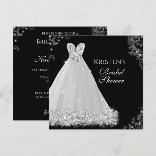 Vrijgezellenfeest van het joodse dress White Black Kaart (Voorkant / Achterkant)