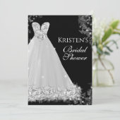 Vrijgezellenfeest van het joodse dress White Black Kaart (Staand voorkant)