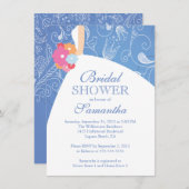 Vrijgezellenfeest van het mooie blauwe moderne bru kaart (Voorkant / Achterkant)