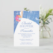 Vrijgezellenfeest van het mooie blauwe moderne bru kaart (Staand voorkant)