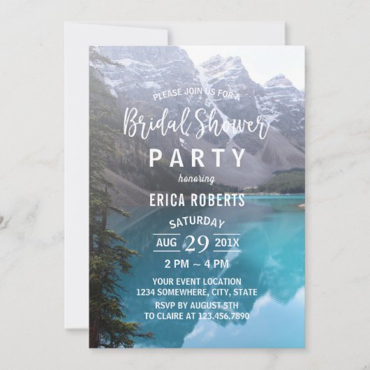 Vrijgezellenfeest van het mountainLake Wedding Kaart (Voorkant)