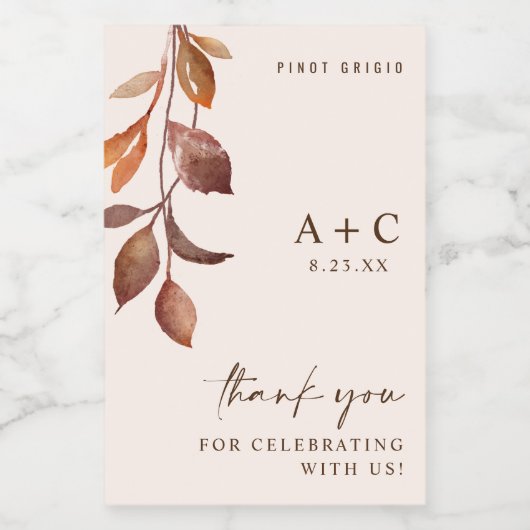 Vrijgezellenfeest van het najaar van de herfst van wijn etiket (Enkel label)