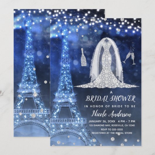 Vrijgezellenfeest van het Night Diamond Wedding Dr Kaart (Voorkant / Achterkant)