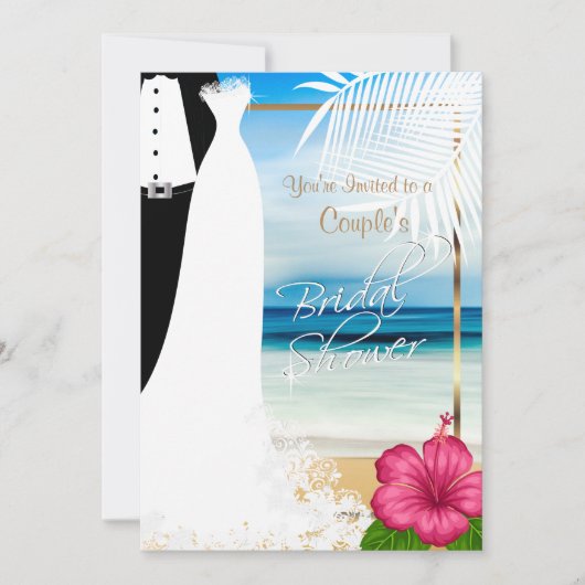 Vrijgezellenfeest van het paar Beach Style Kaart (Voorkant)