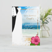 Vrijgezellenfeest van het paar Beach Style Kaart (Staand voorkant)