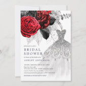 Vrijgezellenfeest van het Rood- en Zilveren Floral Kaart (Voorkant)