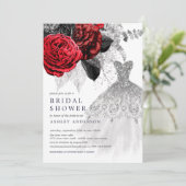 Vrijgezellenfeest van het Rood- en Zilveren Floral Kaart (Staand voorkant)