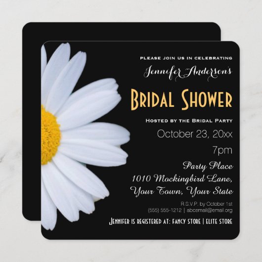 Vrijgezellenfeest van het thema Black and White Da Kaart (Voorkant / Achterkant)