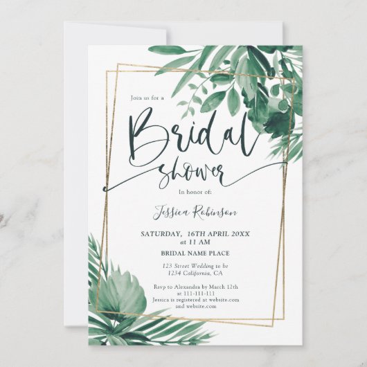 Vrijgezellenfeest van het Tropische groenery palm  Kaart (Voorkant)