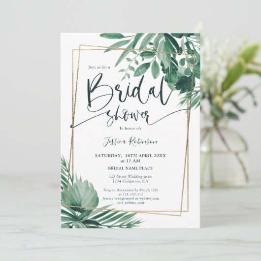 Vrijgezellenfeest van het Tropische groenery palm  Kaart (Staand voorkant)