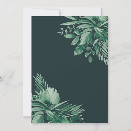 Vrijgezellenfeest van het Tropische groenery palm  Kaart (Achterkant)