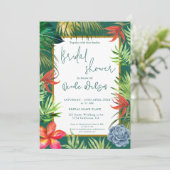 Vrijgezellenfeest van het Tropische groenery palm Kaart (Staand voorkant)