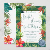 Vrijgezellenfeest van het Tropische groenery palm Kaart (Voorkant / Achterkant)