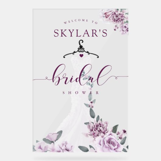 Vrijgezellenfeest van het Wit-huwelijk van Lavende Acryl Bord (Voorkant)