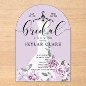 Vrijgezellenfeest van het Wit-huwelijk van Lavende Acryl Uitnodigingen (Voorkant)