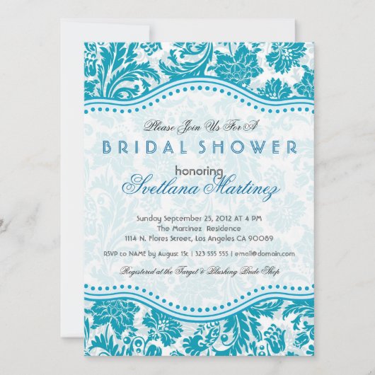 Vrijgezellenfeest van het witte en blauwgroene Flo Kaart (Voorkant)