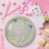 Vrijgezellenfeest van hout Cactus Succulent Desert Papieren Bordje (Feest)