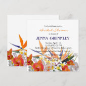 Vrijgezellenfeest van Joy-Tropical Flowers bloemen Kaart (Voorkant / Achterkant)