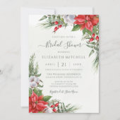 Vrijgezellenfeest van Kerstmis-Poinsettia Winter G Kaart (Voorkant)