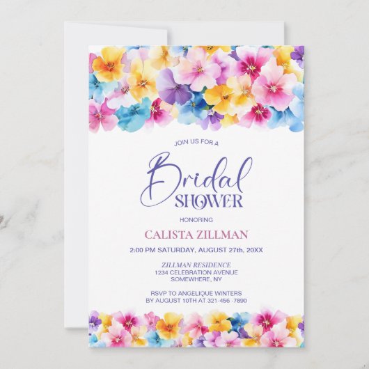 Vrijgezellenfeest van kleurrijk Floral Kaart (Voorkant)