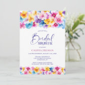 Vrijgezellenfeest van kleurrijk Floral Kaart (Staand voorkant)