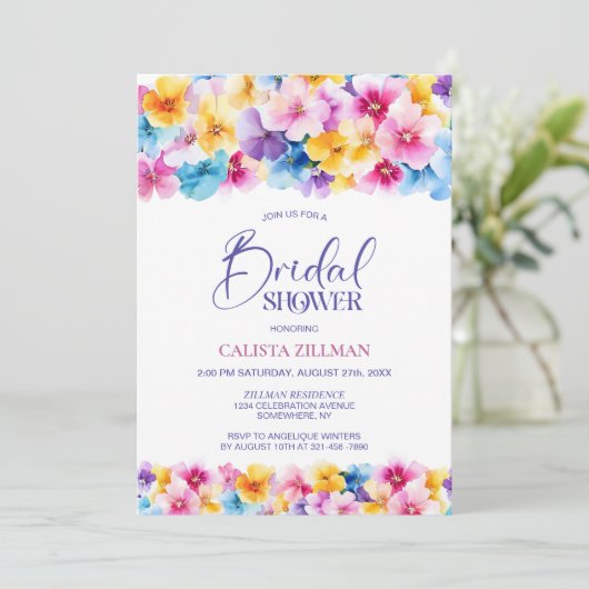 Vrijgezellenfeest van kleurrijk Floral Kaart (Staand voorkant)