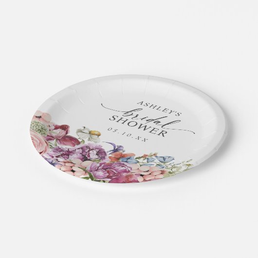 Vrijgezellenfeest van kleurrijk Floral Papieren Bordje (Gekanteld)