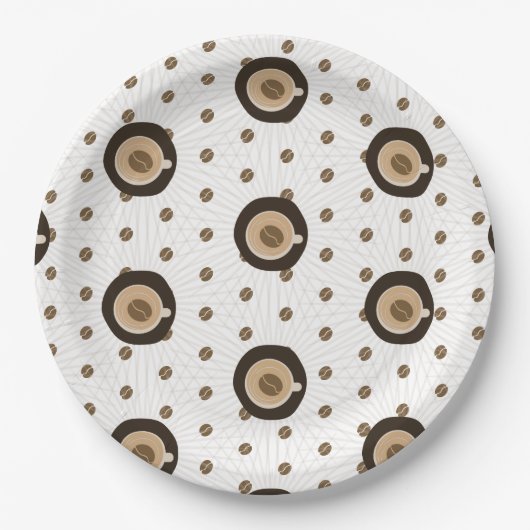 Vrijgezellenfeest van koffiebalbonen papieren bordje (Voorkant)