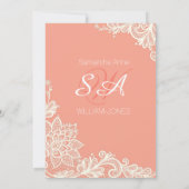 Vrijgezellenfeest van koraal en witkant kaart (Achterkant)