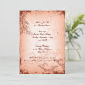 vrijgezellenfeest van koraalscrollblad kaart (Staand voorkant)