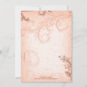 vrijgezellenfeest van koraalscrollblad kaart (Achterkant)