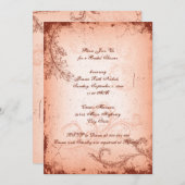 vrijgezellenfeest van koraalscrollblad kaart (Voorkant / Achterkant)