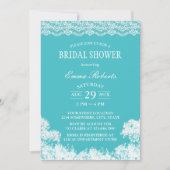  Vrijgezellenfeest van Lace Baby in de Breath Turq Kaart (Voorkant)