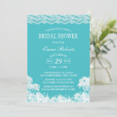  Vrijgezellenfeest van Lace Baby in de Breath Turq Kaart (Staand voorkant)