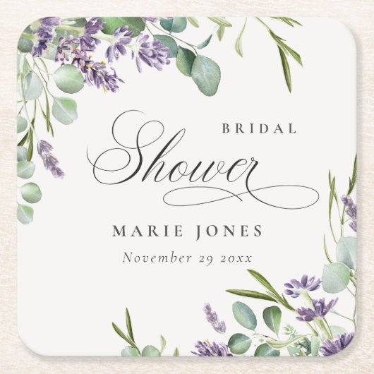 Vrijgezellenfeest van lavendel Eucalyptus Leafy Fo Kartonnen Onderzetters (Voorkant)
