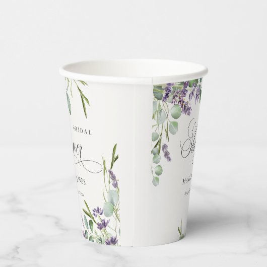Vrijgezellenfeest van lavendel Eucalyptus Leafy Fo Papieren Bekers (Rechts)
