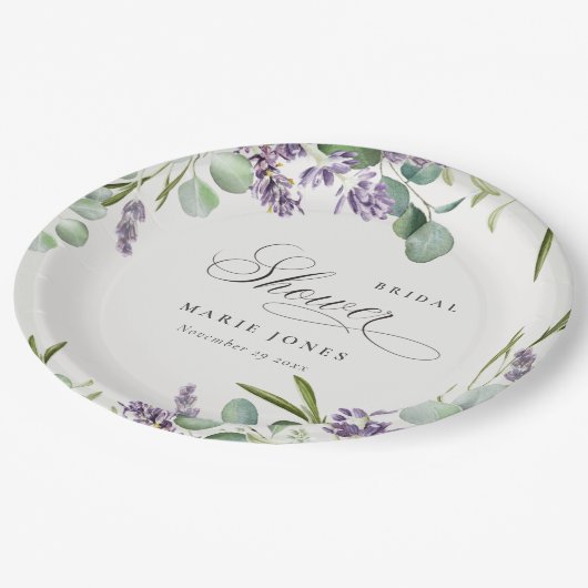 Vrijgezellenfeest van lavendel Eucalyptus Leafy Fo Papieren Bordje (Gekanteld)