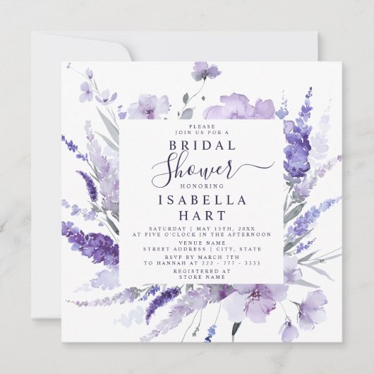 Vrijgezellenfeest van lavendel Floral Botanisch El Kaart (Voorkant)