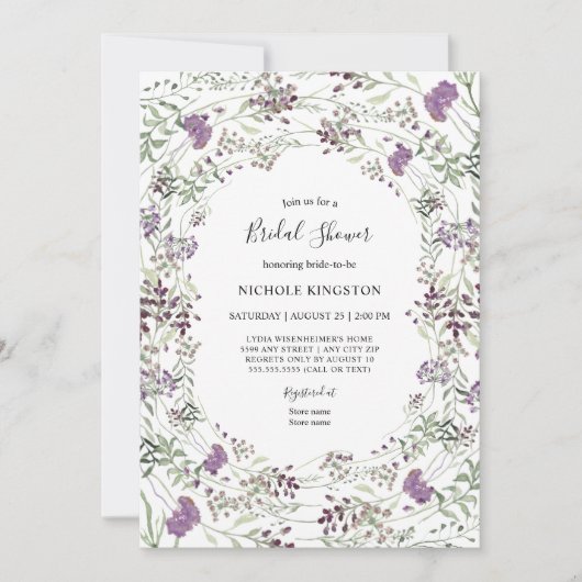 Vrijgezellenfeest van lavendel Wilde Lijst Kaart (Voorkant)