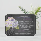 Vrijgezellenfeest van lavender Hydrangea Jar Chalk Kaart (Staand voorkant)
