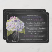Vrijgezellenfeest van lavender Hydrangea Jar Chalk Kaart (Voorkant / Achterkant)