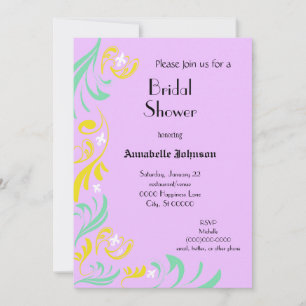 Vrijgezellenfeest van lavender Yellow Fleur de Lis Kaart