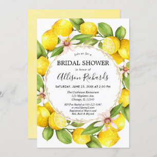 Vrijgezellenfeest van Lemon, waterverf van citroen Kaart