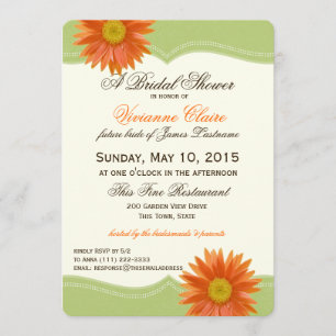 Vrijgezellenfeest van lentegroen en Oranje Daisy Kaart